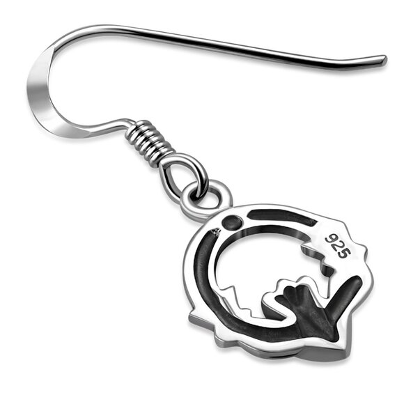 Sterling Silver Irish Claddagh Earrings French Wires Hand Polished - Picture 2 of 6